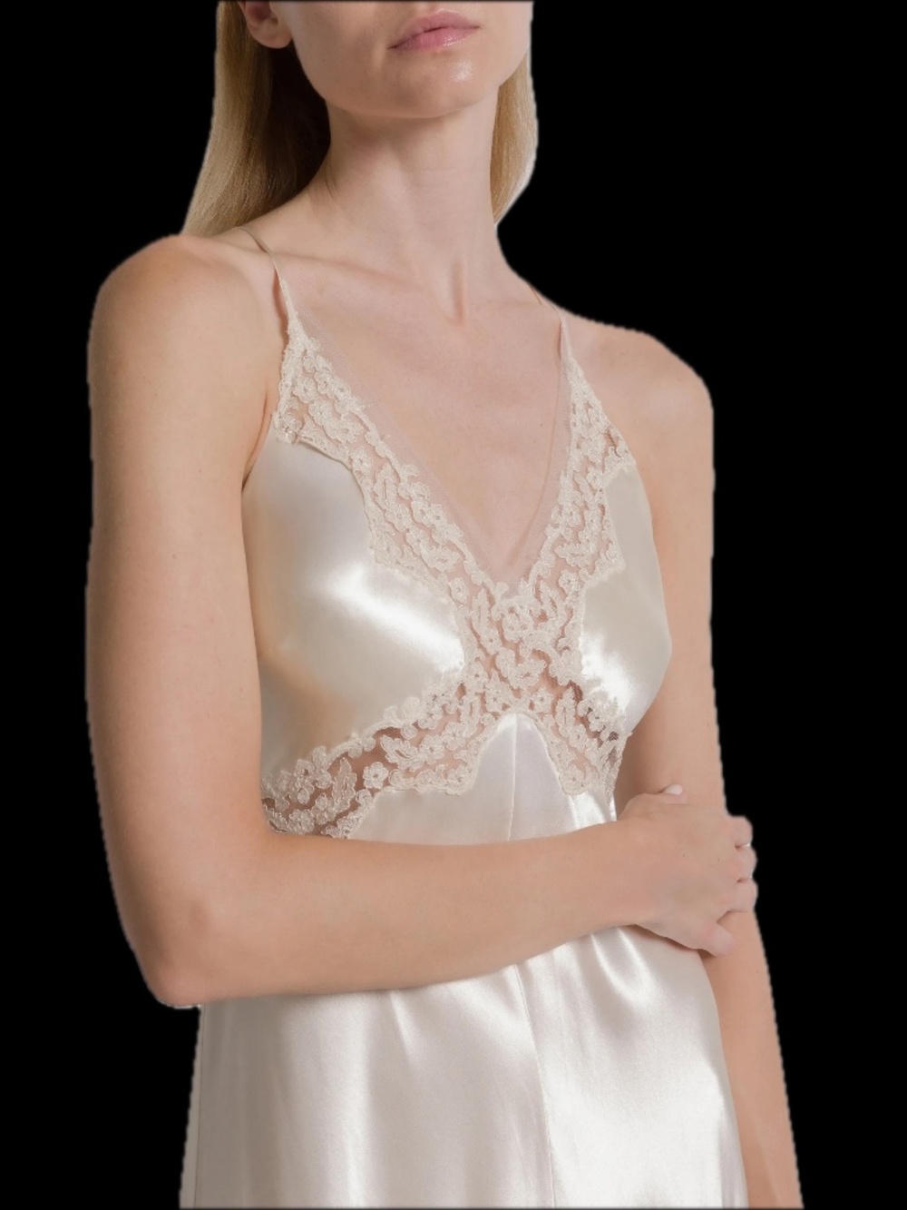 Alberta Ferretti Lace Panel Bridal Wedding Dress, Size Small - Picture 3 of 9